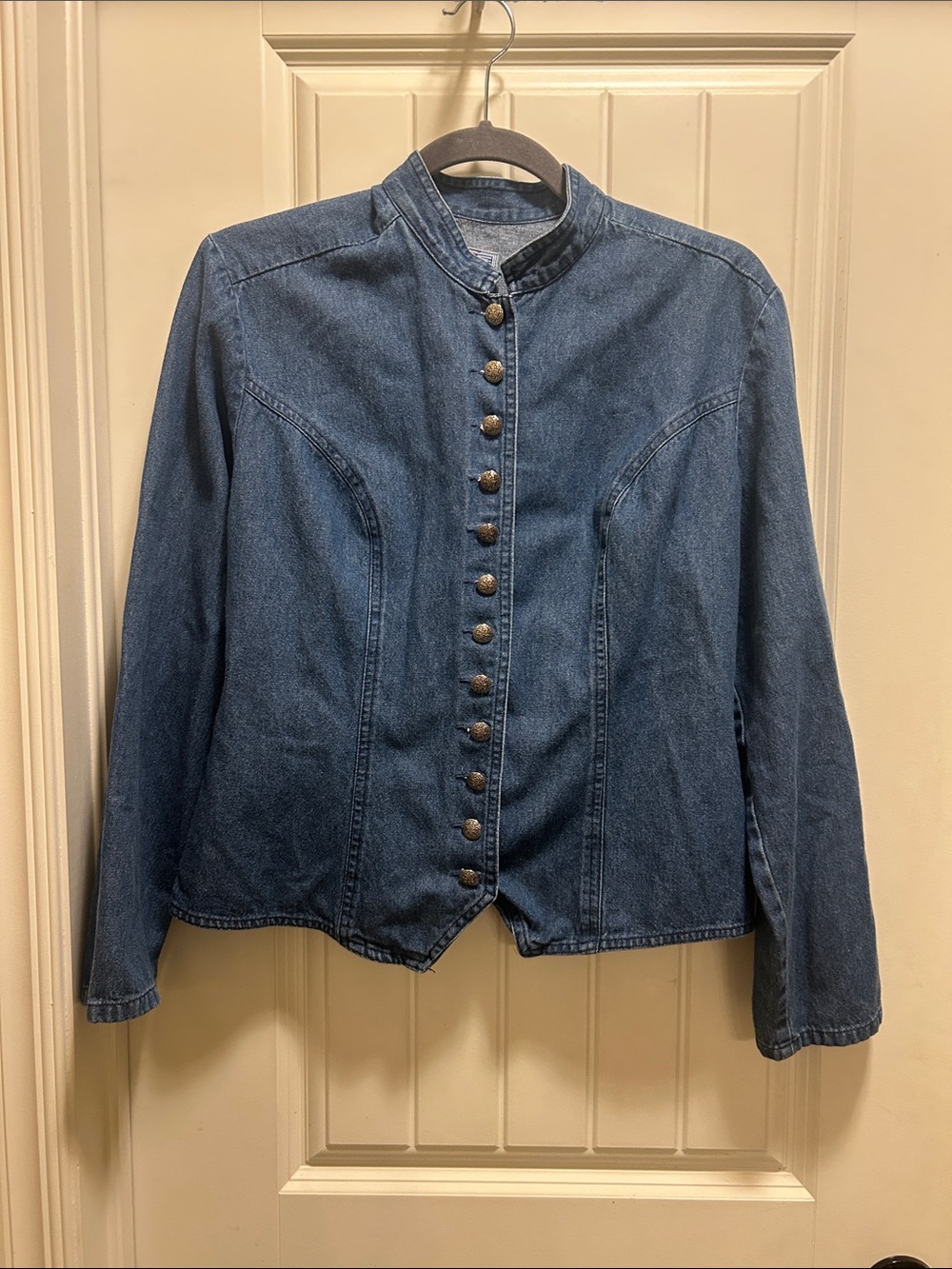 Vintage Denim silvered Button-Up Jacket